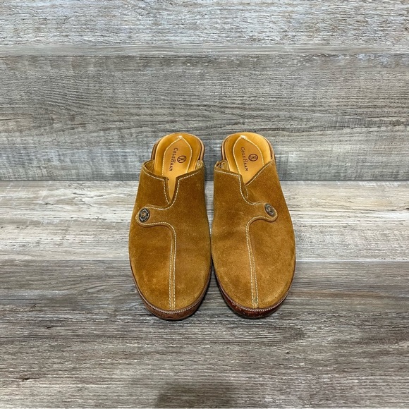 COLE HAAN Womens Leather Suede Mule Clog Kitten Heel Slip on Shoe Size 9 - Picture 3 of 9